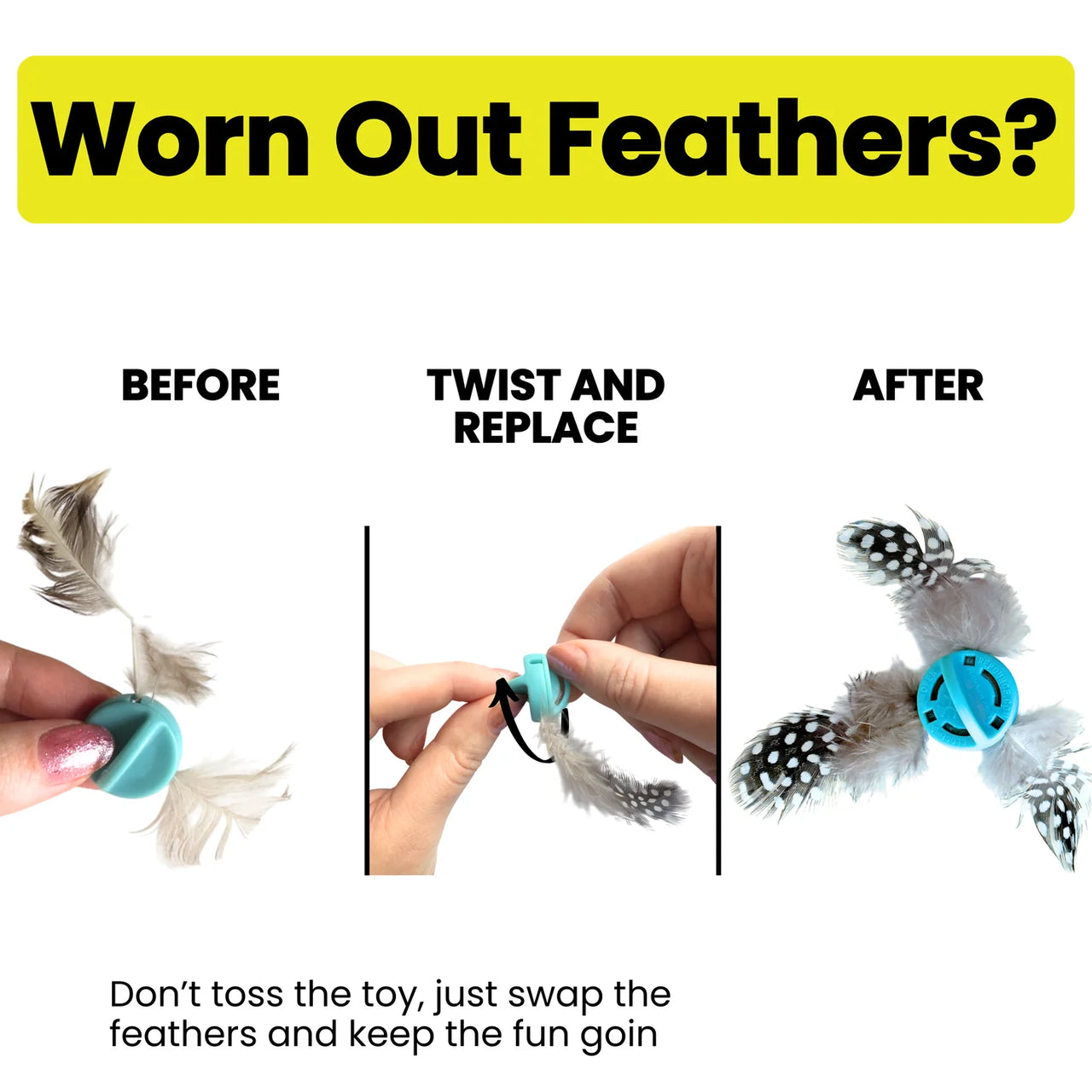 Forever Prey™ - The World's First Refillable Feather Toy for Forever Stick™