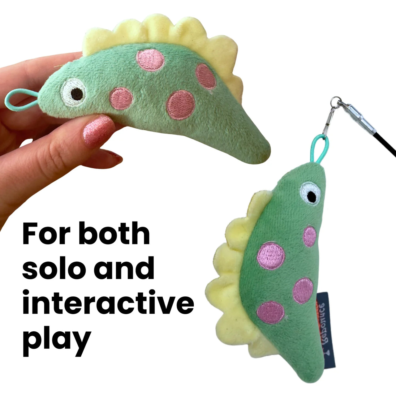 Dino Catnip and Crinkle Plush Toy Attachment for Forever Stick™