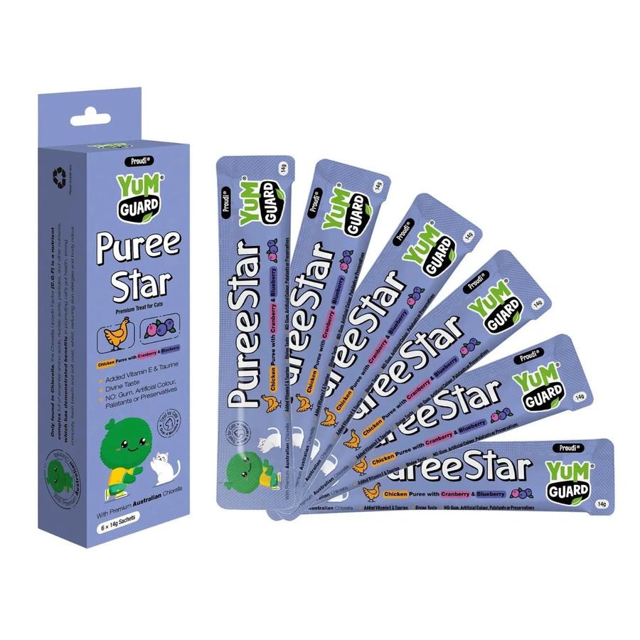 YumGuard Puree Star Cat Treats Chicken with Cranberry & Blueberry - Free Shipping