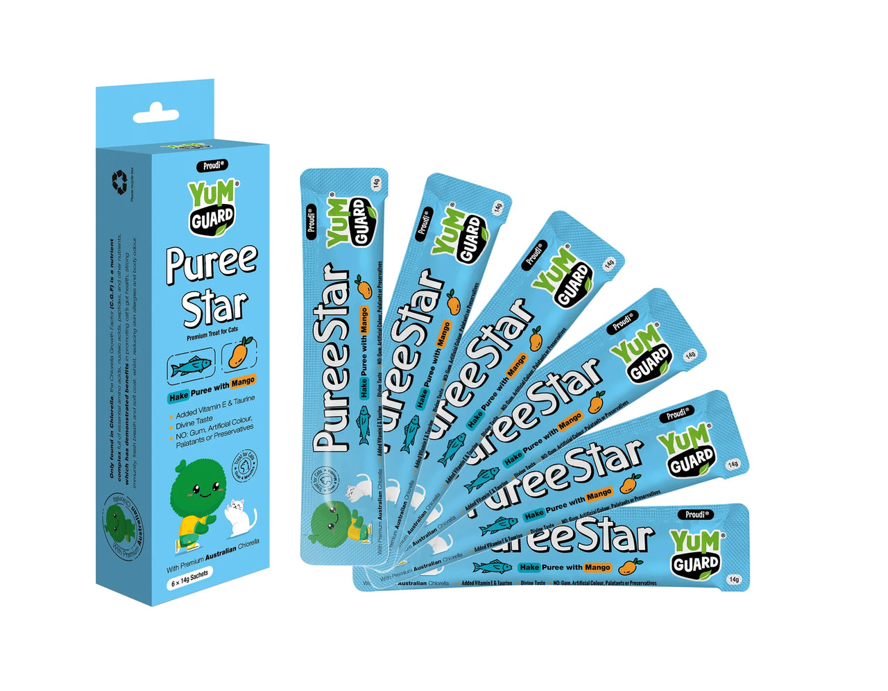 YumGuard Puree Star Cat Treats Hake with Mango - Free Shipping