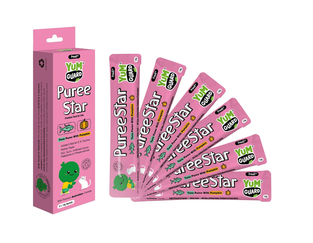 YumGuard Puree Star Cat Treats Tuna with Pumpkin - Free Shipping